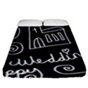 Wedding Chalkboard Icons Set Fitted Sheet (Queen Size) View1