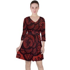 Background Abstract Red Black Ruffle Dress by Celenk