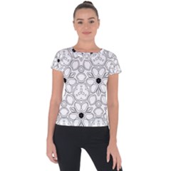 Pattern Zentangle Handdrawn Design Short Sleeve Sports Top  by Celenk