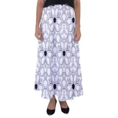 Pattern Zentangle Handdrawn Design Flared Maxi Skirt by Celenk