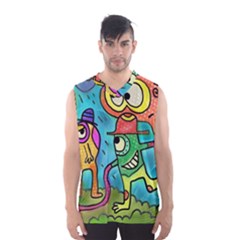 Painting Painted Ink Cartoon Men s Basketball Tank Top by Celenk