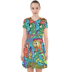 Painting Painted Ink Cartoon Adorable In Chiffon Dress by Celenk