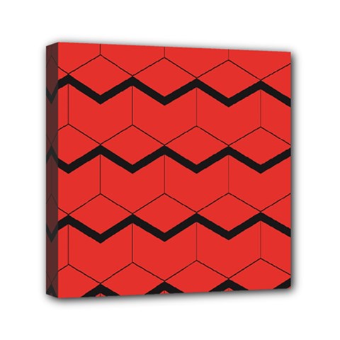 Red Box Pattern Mini Canvas 6  X 6  by berwies