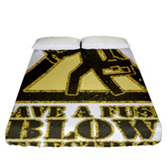 Save A Fuse Blow An Electrician Fitted Sheet (queen Size) by FunnyShirtsAndStuff