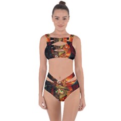 Funny Giraffe With Helmet Bandaged Up Bikini Set  by FantasyWorld7