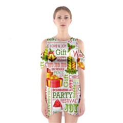 The Joys Of Christmas Shoulder Cutout One Piece by allthingseveryone