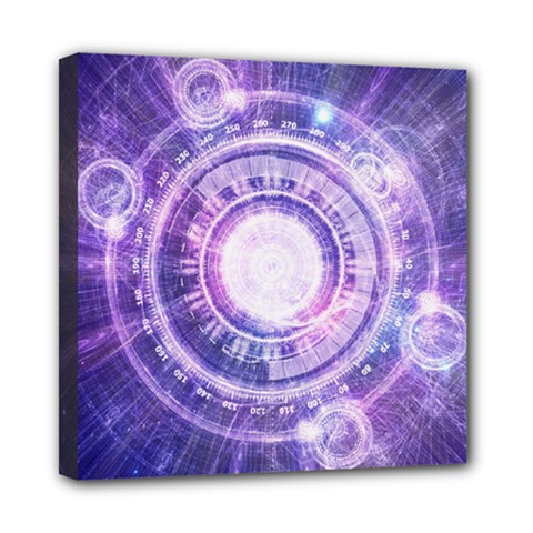 Blue Fractal Alchemy Hud For Bending Hyperspace Mini Canvas 8  X 8  by jayaprime