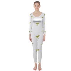 Birds Motif Pattern Long Sleeve Catsuit by dflcprints