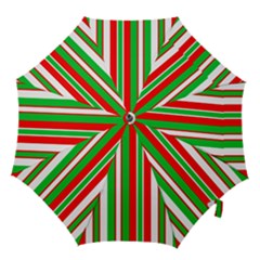 Christmas Holiday Stripes Red Hook Handle Umbrellas (large) by Celenk