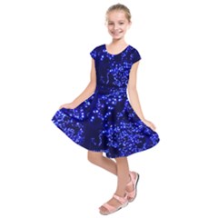 Lights Blue Tree Night Glow Kids  Short Sleeve Dress by Celenk