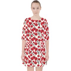 Red Flowers Pocket Dress by allthingseveryone