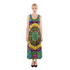 Bohemian Chic In Fantasy Style Sleeveless Maxi Dress by pepitasart