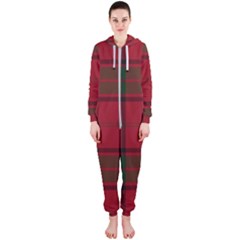 Red And Green Tartan Plaid Hooded Jumpsuit (ladies)  by allthingseveryone