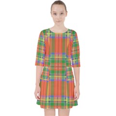 Orange And Green Plaid Pocket Dress by allthingseveryone