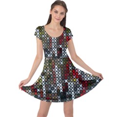 Christmas Cross Stitch Background Cap Sleeve Dress by Celenk
