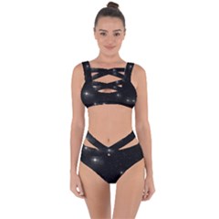 Starry Galaxy Night Black And White Stars Bandaged Up Bikini Set  by yoursparklingshop