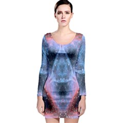 Sacred Geometry Mandelbrot Fractal Long Sleeve Bodycon Dress by Celenk