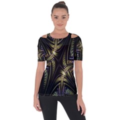 Fractal Braids Texture Pattern Short Sleeve Top by Celenk