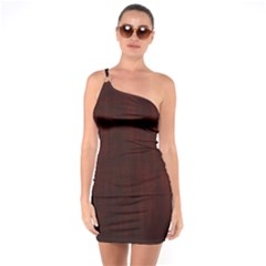 Grunge Brown Abstract Texture One Soulder Bodycon Dress by Celenk