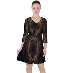 Beads Fractal Abstract Pattern Ruffle Dress by Celenk