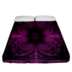 Fractal Magenta Pattern Geometry Fitted Sheet (king Size) by Celenk