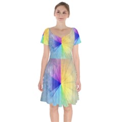 Abstract Art Modern Short Sleeve Bardot Dress by Celenk