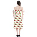 Watercolor Ornaments Shoulder Tie Bardot Midi Dress View2