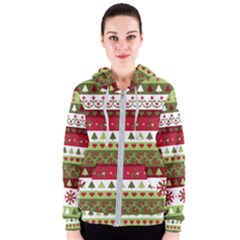 Christmas Spirit Pattern Women s Zipper Hoodie by patternstudio