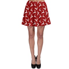 Red Reindeers Skater Skirt by patternstudio