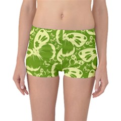 Pale Green Butterflies Pattern Boyleg Bikini Bottoms by Bigfootshirtshop