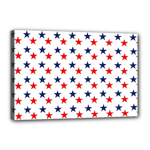 Patriotic Red White Blue Stars Usa Canvas 18  X 12  by Celenk