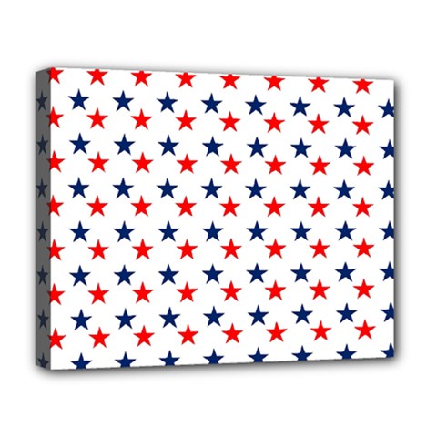 Patriotic Red White Blue Stars Usa Deluxe Canvas 20  X 16   by Celenk