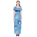 Cute Narwhal Pattern Short Sleeve Maxi Dress View1