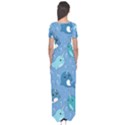 Cute Narwhal Pattern Short Sleeve Maxi Dress View2