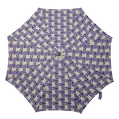 Bat And Ghost Halloween Lilac Paper Pattern Hook Handle Umbrellas (large) by Celenk