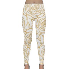 Yellow Peonies Classic Yoga Leggings by NouveauDesign