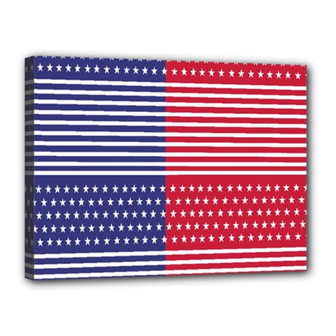 American Flag Patriot Red White Canvas 16  X 12  by Celenk