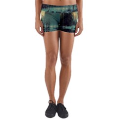 Yosemite Park Landscape Sunrise Yoga Shorts by Celenk