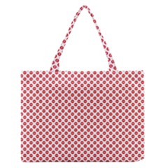 Sexy Red And White Polka Dot Zipper Medium Tote Bag by PodArtist