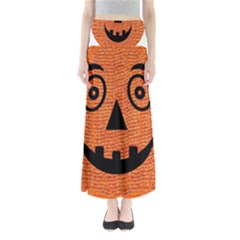 Fabric Halloween Pumpkin Funny Full Length Maxi Skirt by Celenk