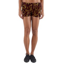 Camouflage Tarn Forest Texture Yoga Shorts by Celenk