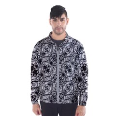 Black And White Ornate Pattern Wind Breaker (men) by dflcprints