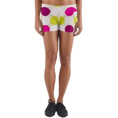 Polka Dots Spots Pattern Seamless Yoga Shorts by Celenk