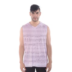 Vintage Pink Music Notes Men s Basketball Tank Top by Celenk