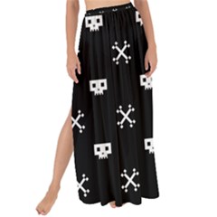 White Pixel Skull Pirate Maxi Chiffon Tie-up Sarong by jumpercat