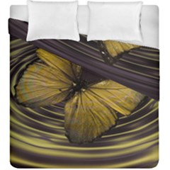 Butterfly Insect Wave Concentric Duvet Cover Double Side (king Size) by Celenk