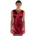 Red Fabric Textile Macro Detail Wrap Front Bodycon Dress View1