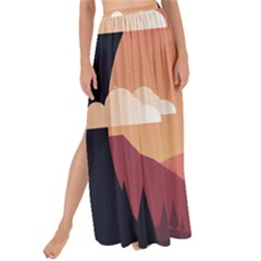 Design Art Hill Hut Landscape Maxi Chiffon Tie-up Sarong by Celenk