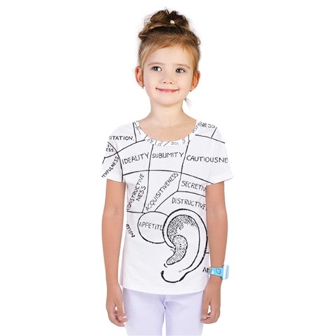 Brain Chart Diagram Face Fringe Kids  One Piece Tee by Celenk