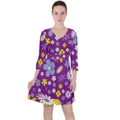 Floral Flowers Ruffle Dress by Celenk